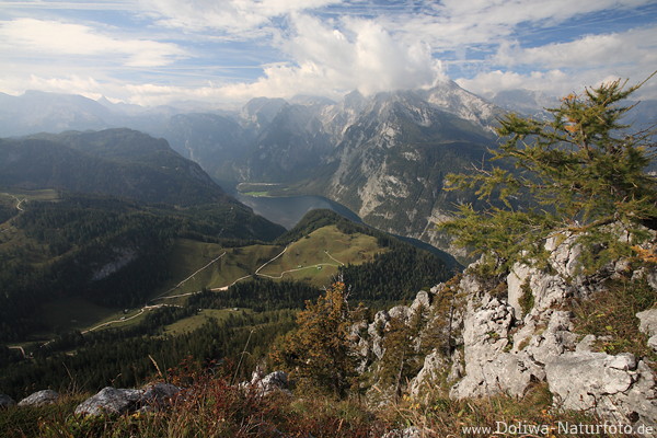 Naturpanorama Alpenbild vom Jenner Gipfel Berglandschaft Ausblick auf Königssee
