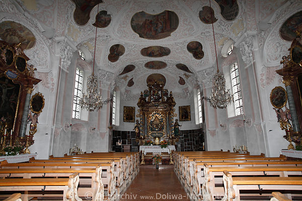 Barockkirche Maria-Gern prachtvolle Fresken Innenraum