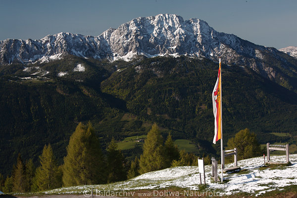 Vierländer Bergpanorama vor Alpengipfel mit Schnee