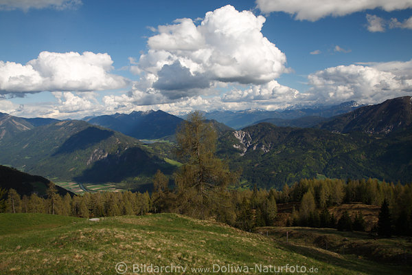 Gailtaler Alpen Bergpanorama Naturfoto Alm über Oberdrautal
