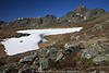 1201994_Hochtristen Bergpanorama Foto Gipfel Kreuzeckgruppe Alpenlandschaft Blick über Schneereste im Hochgebirge