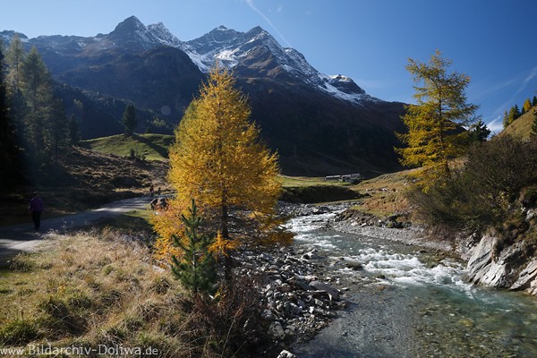 Defereggental Berge Landschaft Romantik Herbstfarben Alpenfoto Naturidyll Gipfel Panorama Bild