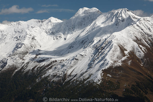 Schobergruppe Nordflanken Bergfoto Osttirols Alpen weisse Schneegipfel Winterlandschaft