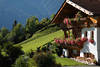 Berg-Gasthaus Balkonblumen saftige Hangwiese Naturidylle Alpendorf Virgen
