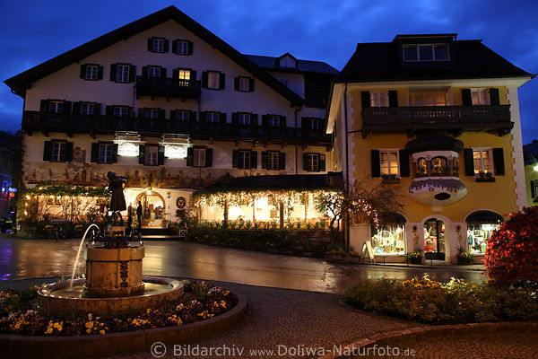 St. Gilgen Mozartplatz Gasthöfe Nachtlichter