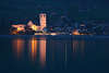 Sankt Wolfgang Nachtlichter romantische Wasserspiegelung im Wolfgangsee abendlichen Fotografie