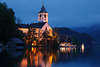Sankt Wolfgang Kirche Seepanorama Nachtbild Abendlichter Blauwasser Romantik