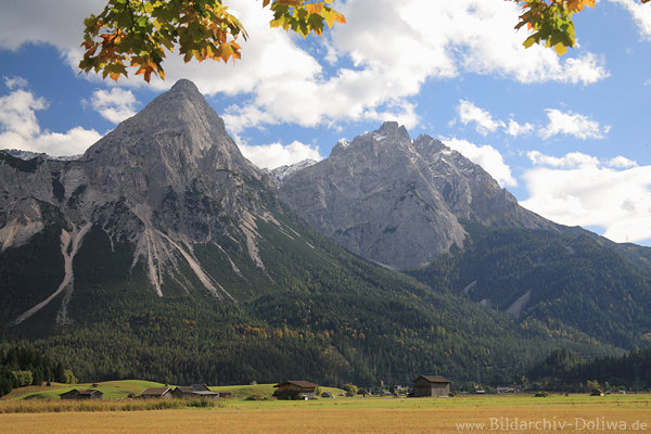 Berggipfel Tirol Alpenbilder Naturfotos Bergmassiv Wetterstein Felsspitzen