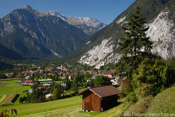 Dormitz Gurgltal Alpendorf Naturidylle in Bergkulisse Mieminger Gebirge