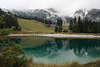 Kaltwassersee Rosshütte Bergbahn Foto Berge Spiegelung im Grünwasser Alpenlandschaft Bild