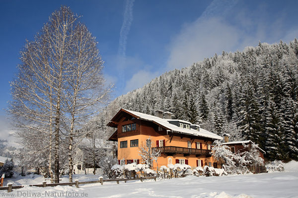 Hochfilzen märchenhaftes Winterbild aus Pillerseetal in Tirol