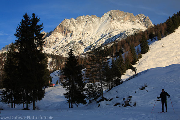 Hochfilzen Schiläufer in Leoganger Steinberge Foto in Pillerseetal Tirol Alpen