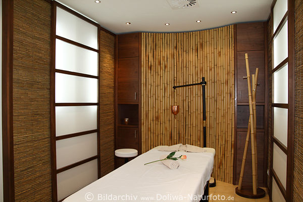 Japanischer Massageraum Bambus & Japanstil SPA Wellnesshotel Steinplatte Waidring