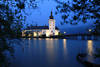 Gmunden Schloss-Orth Nachtromantik Foto in Traunsee Blauwasser Lichtstimmung Reisebild