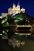 Stift Melk Romantik-Nachtfotos Burg Festung Skyline Fotokunst Spiegelung in Donau-Wasser