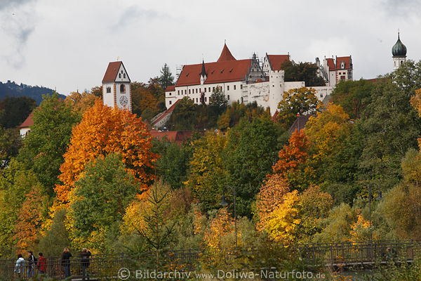 Schloburg Fssen Herbstfarben ber Lechbrcke Hohes Schloss Allgu