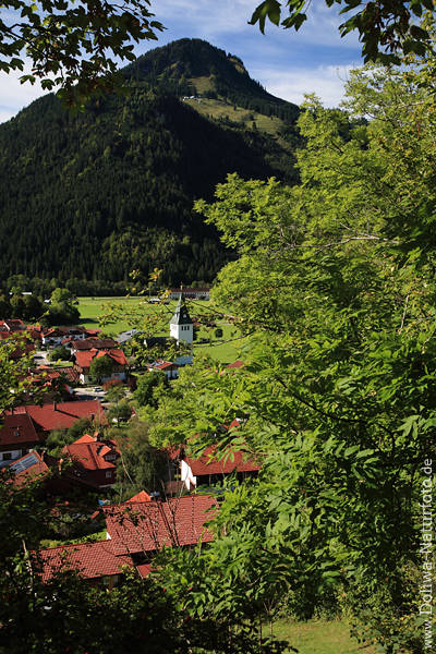 Oberdorf Grnidyll Naturfoto in Allgu Alpen Bergblick zum Imberger Horn
