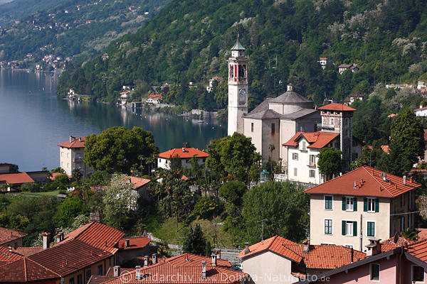 Cannero Riviera Lago Maggiore City Landschaft Kirche Huser Seeblick