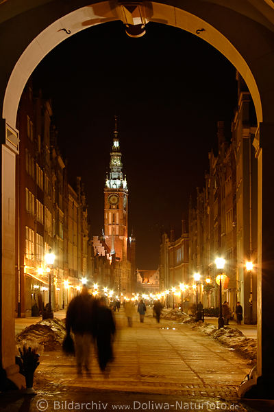 Das Goldene Tor & Lange Gasse mit Blick auf Rathaus Turm in Danzig