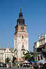 47153_Rathausturm Foto Krakau Hochformat Aufnahme ber Marktplatzstnde an Sukiennice Tuchhallen