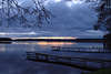 Morgendmmerung ber Rodenau Mole Holzstege Wasserlandschaft Krsten See blaue Stunde Naturbild