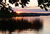 Masuren Seeufer Sonnenuntergang Schilfgras in Wasser Lwentinsee-Naturfoto Mazury fotografia