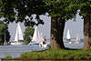Segelboote Urlaubsfahrt durch Masuren Lwentin See bei Rotwalde (Rydzewen) Jezioro Boczne