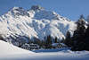 St. Moritz Berge weisser Winterbild Romantik Hotelidylle in Schnee & Berglandschaft Foto