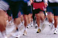 Laufbeine in Bewegung Foto Athleten Fsse mit Laufschuhen Marathon Jogger dynamisches Bild