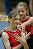 Gymnastik Mdchen bei Tanz-show Vorfhrung in Pause