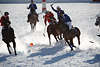 Pferde-Polospiel in Schnee Gegenlicht-Foto Kampf um Ball auf St.Moritzsee