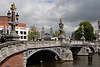 Amsterdam Blauwbrug Amstelbrcke Bild mit Aron-kerk Blick Tunnels