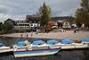 Titisee Ufer Strand Boote Wassersteg Landschaft Bild mit Restaurant Huser