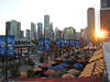 bd_chicago42_ Chicago Sonnenuntergang ber Navy Pier Foto mit City Wolkenkratzer Blick, Sonne Hochhuserschein