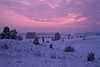 Frostige Winterlandschaft Rothimmel Abendstimmung Naturfoto Dmmerung ber Schnee nach Sonnenuntergang