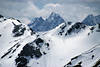 Alpengipfel Hohe Tauern in Schnee Wolken Winterfoto von Hochalpenstrae