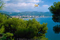 Flug ber Andora am Meer Ligurien Riviera grne Kste Wasserlandschaft